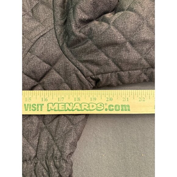 Liz Claiborne Womens Quilted Hooded Coat Faux Fur Lining Size S Gray Full Zip - Picture 7 of 8